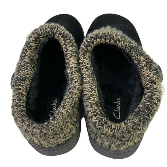 Clarks Women's Black Suede Genuine Leather Mules Slip On Loafers Casual Shoes 8 - Picture 7 of 16
